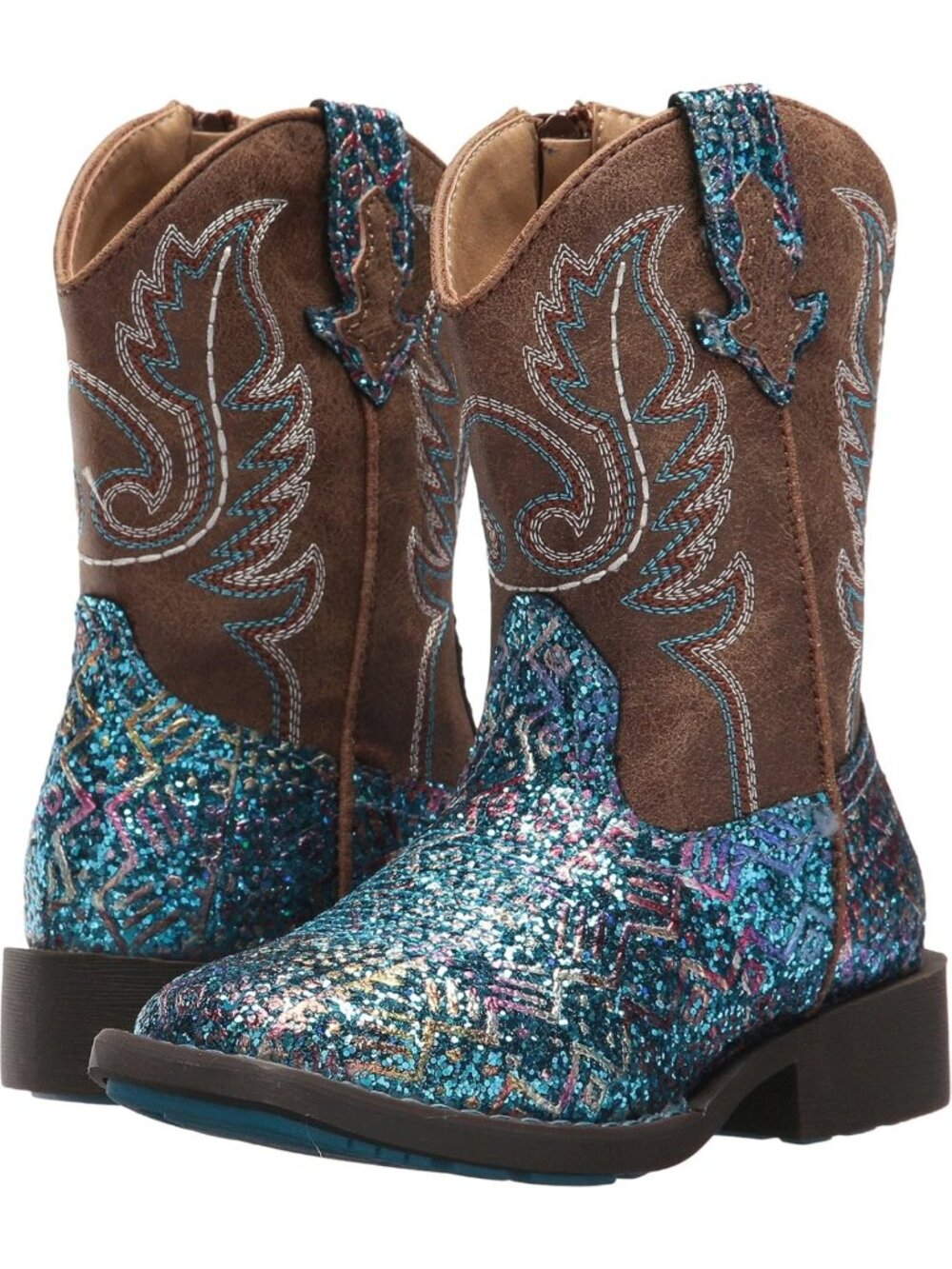 Glitter Aztec Print Kids' Boots for Toddlers & Little Kids - Stylish & Fun!